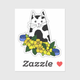 Adesivo Laptop de Gato com Traços