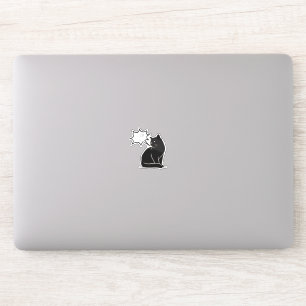 Adesivo Laptop de Gato Preto Personalizado
