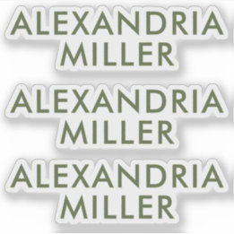 Adesivo Laptop de monograma verde-oliva personalizados