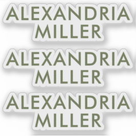 Adesivo Laptop de monograma verde-oliva personalizados