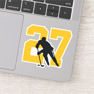 Adesivo Laptop de Número de Jogador de Hóquei Personaliz