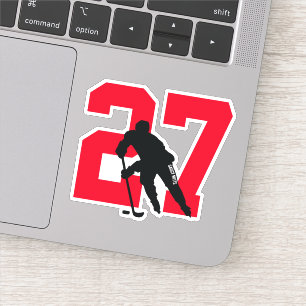 Adesivo Laptop de Número do Jogador de Hóquei Personaliz