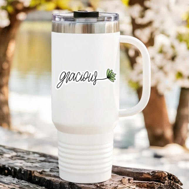 Adesivo Laptop Gracioso do Flor de Palavras | Autocolante (Gracious Affirmation Sticker by PiggyPrints Stickers. )