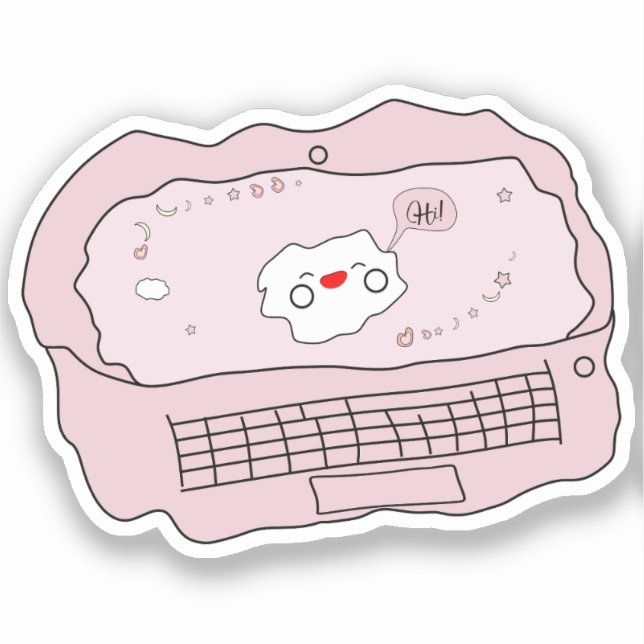 Adesivo Laptop Kawaii Vinyl Sticker (Frente)