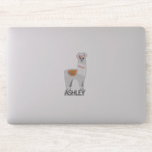 Adesivo Laptop Personalizado de Nome do Llama