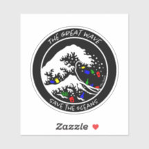 laptop "Save the Oceans" Sticker (Black)