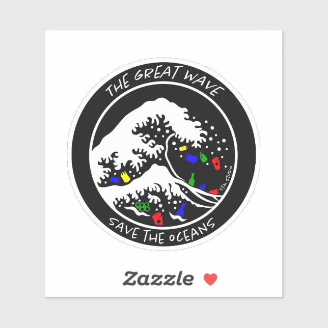 Adesivo laptop "Save the Oceans" Sticker (Black) (Folha)