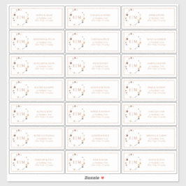 Adesivo Laranja Queimada Pó Floral Monograma Endereço Conv