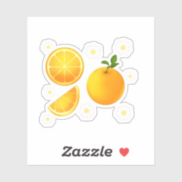 Adesivo Laranjas e Flores Brancas