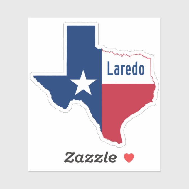 Adesivo Laredo Texas Flag (Folha)