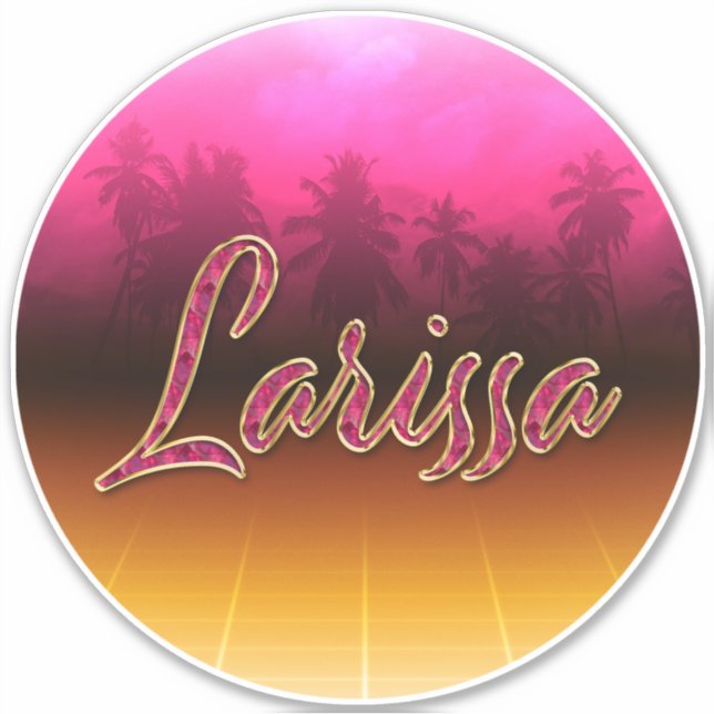 Adesivo Larissa Vorname Name golden pink Aufkleber Sticker (Frente)
