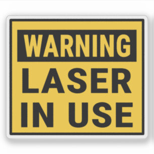 Adesivo Laser de aviso em uso