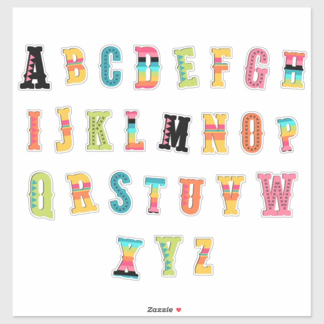 ADESIVO LATIN VIBES - A-Z - (Folha)