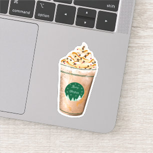 Adesivo Latte Natalício com Canelado de Caramelo