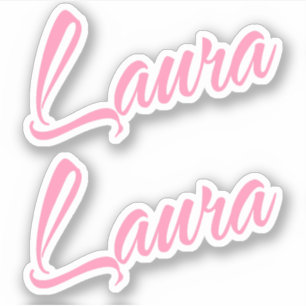 Adesivo Laura Decorative Name in Pink x2 Sticker