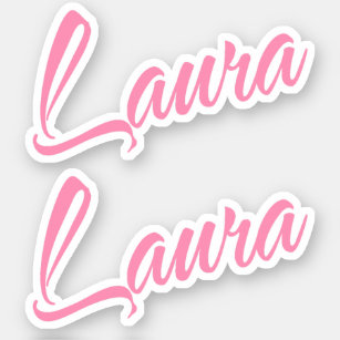 Adesivo Laura Decorative Name in Pink x2 Sticker