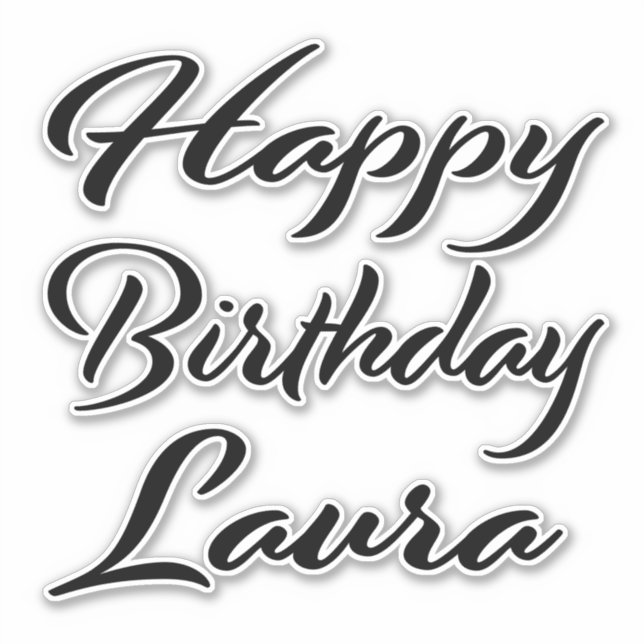 Adesivo Laura Name Vorname black Sticker Geburtstag (Frente)