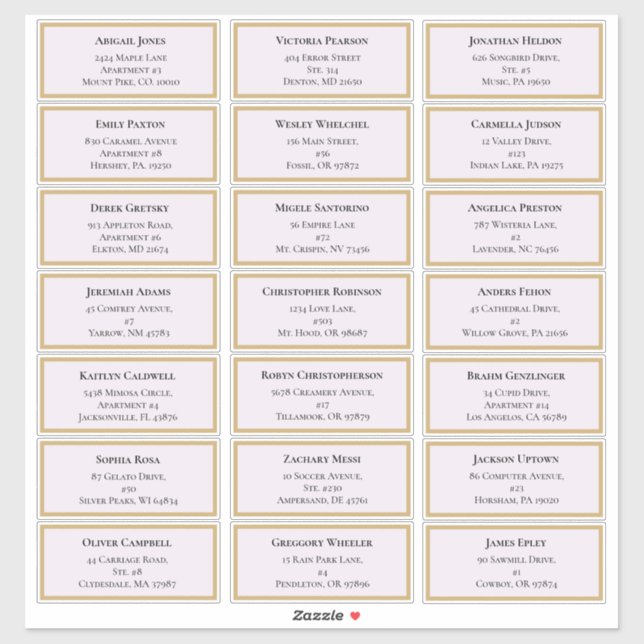 Adesivo Lavanda de Wildflower Fern Endereço de Convidado (Folha)