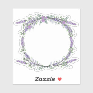 Adesivo Lavanda Eucalyptus rosas de aquarela púrpura