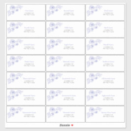 Adesivo Lavanda Lilac Linha Floral Endereço de Convidado