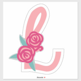 Adesivo LAVISH LETTERS - L- cor-de-rosa pastel