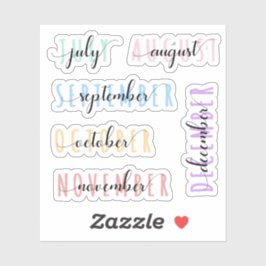 Adesivo Layered Month Name Headers 2nd Half (July to Dec)