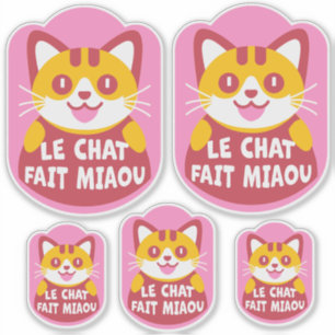 Adesivo Le Chat Fait Miaou Cute French Orange Tabby