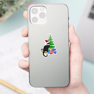 Adesivo Le Chat Noir Chapéu de Papai Noel Natal