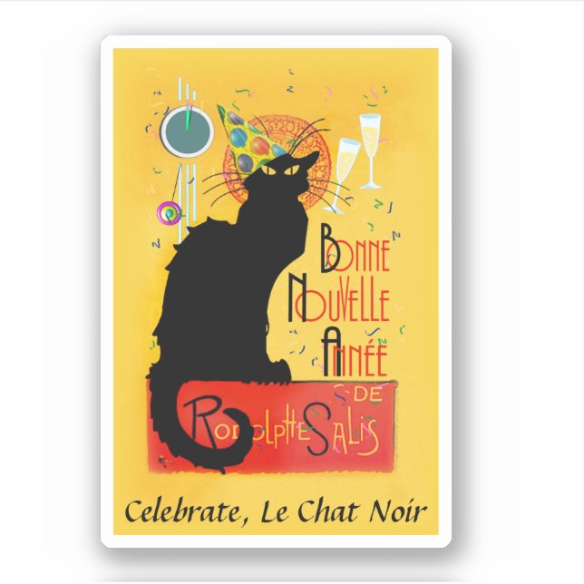 Adesivo Le Chat Noir Happy New Year Party (Frente)
