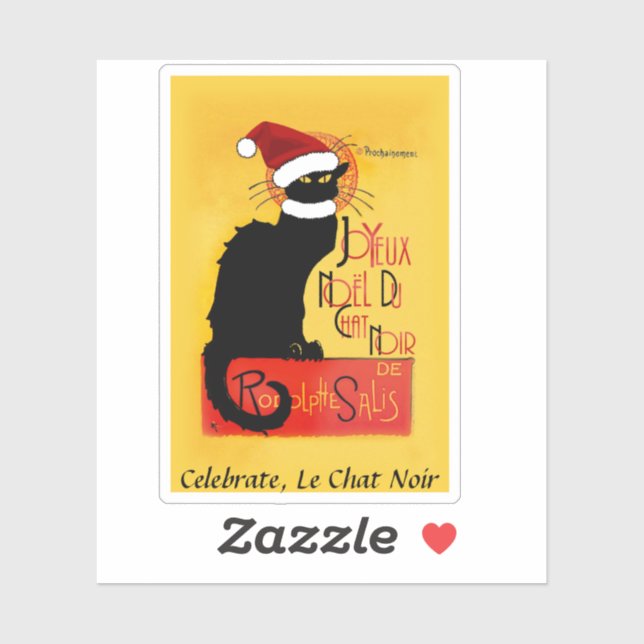 Adesivo Le Chat Noir Joyeux Noël Christmas (Folha)