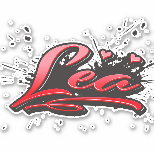 Adesivo Lea red Heart Graffiti Aufkleber Sticker (Frente)