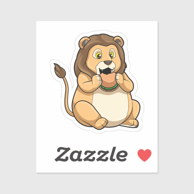 Adesivo Leão com Burger (Folha)