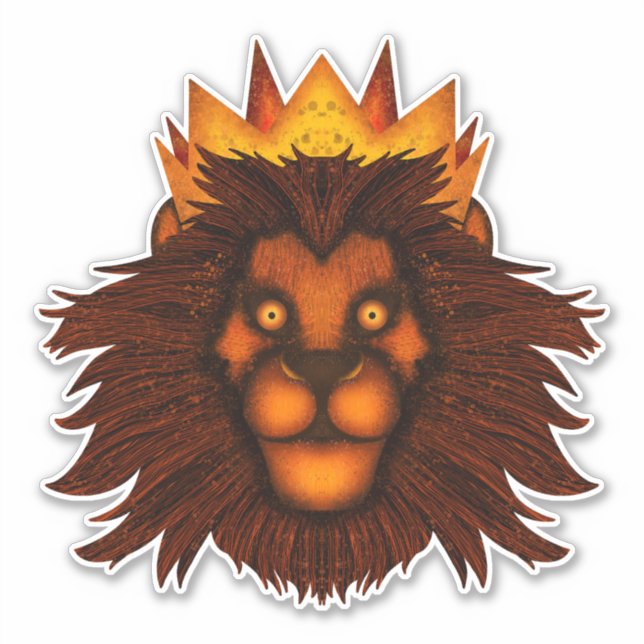Adesivo Leão com uma Coroa (Frente)