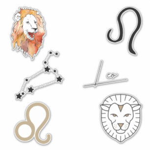 Adesivo Leão, o aniversário do Lion zodiac, astrologia neg