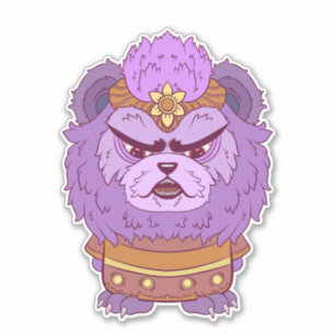 Adesivo Leão Roxo Mal-Humorado