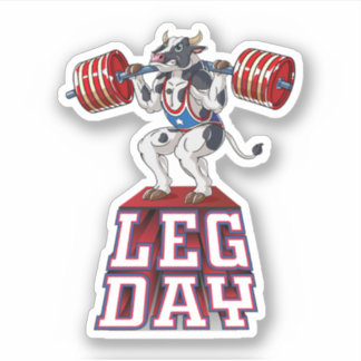Adesivo Leg Day Cow Weight Lifting Squat Gym. Perfect desi