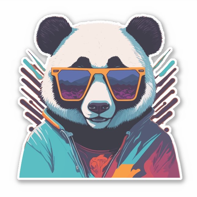 Adesivo Legal Panda com as Víblias Retro (Frente)