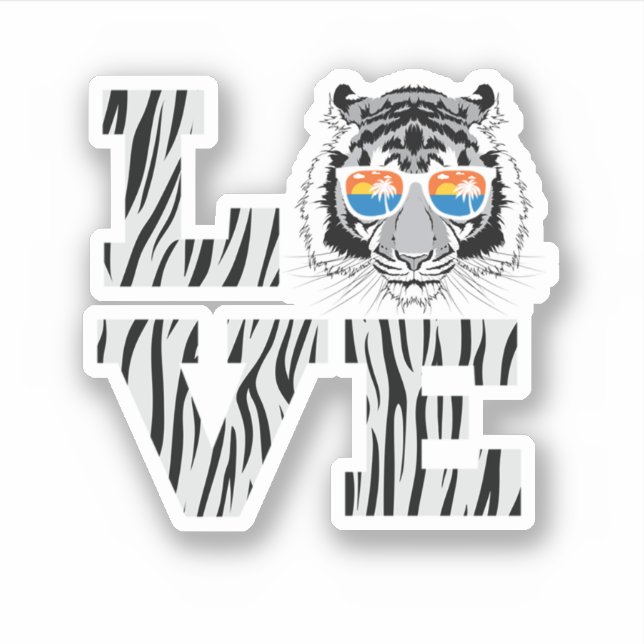Adesivo Legal Tiger Sunglass Tiger Love. Design perfeito (Frente)