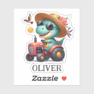 Adesivo Legal Trex Dinossaur Farmer Trator Vermelho Condut