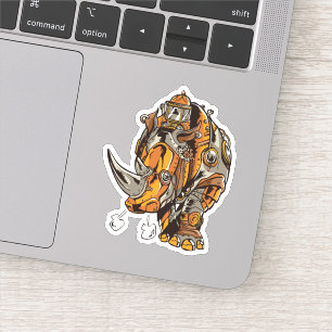 Adesivo Legal Vintagem de Armadura de Metal RHINO Steampun