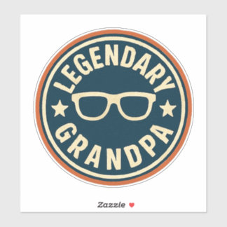 Adesivo legendary grandpa retro badge