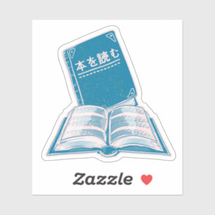 Adesivo Leia o livro kanji japonês