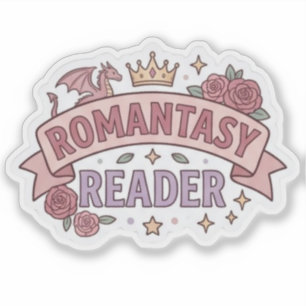 Adesivo Leitor de Romantasia - amante de livros lendo