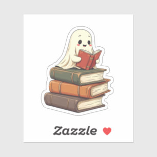 Adesivo Leitor Fantasma Feliz - Criminoso Bookworm