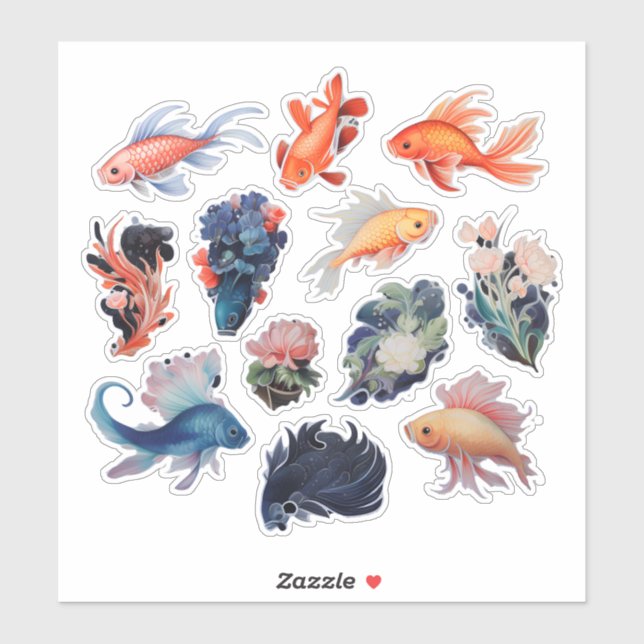 Adesivo Leitura De Pasta De Peixe De Aquarelas (Folha)