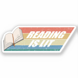 Adesivo Leitura Está Acesa - Leitura De Livros Vermelhidão