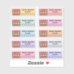 Adesivo Leitura semanal do programador de livros do rastre