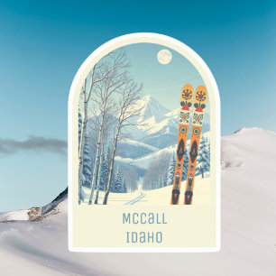 Adesivo lembrança de férias de esqui em McCall Idaho 