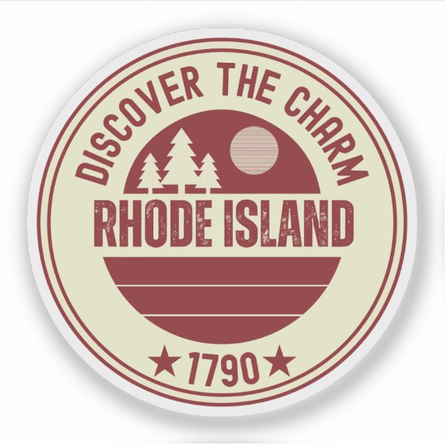 Adesivo Lembrança de Rhode Island - Presente do Estado de  (Frente)