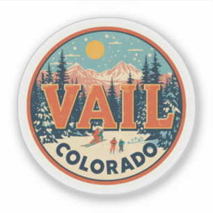 Adesivo lembranças de verão ao ar livre vintage Vail color